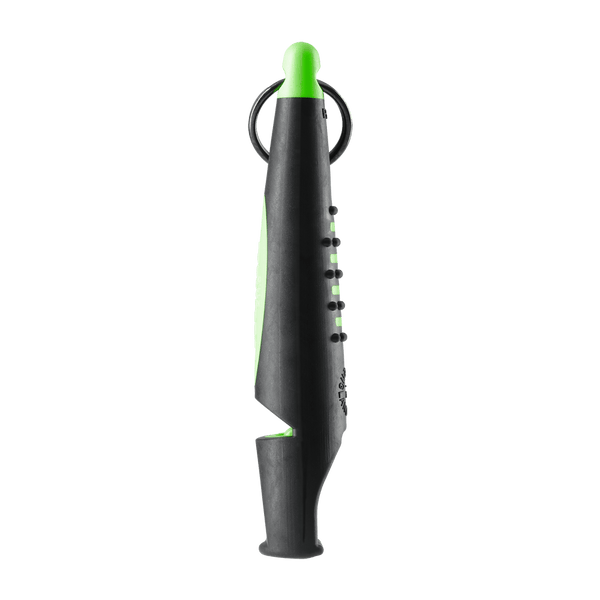 Hundepfeife Acme Alpha 210,5 - Schwarz Neon Grün / Black DG Green - die beste Pfeife fürs Hundetraining - seitlich