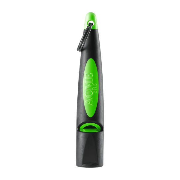 Hundepfeife Acme Alpha 210,5 - Schwarz Neon Grün / Black DG Green - die beste Pfeife fürs Hundetraining - oben