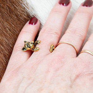 Ring Hund Bulldogge Bronze