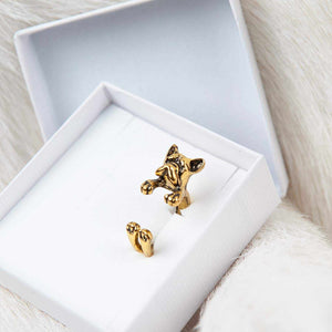 Ring Hund Bulldogge Bronze