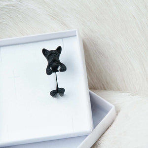 Ring Hund Bulldogge Schwarz