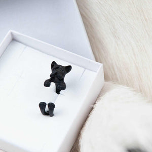 Ring Hund Bulldogge Schwarz