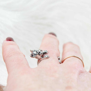 Ring Hund Bulldogge Silbern