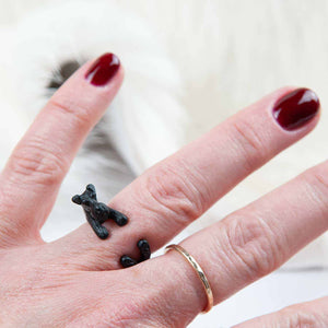 Ring Hund Terrier Schwarz