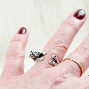 Ring Hund Terrier Silbern