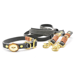 Set: Hundeleine Leder & Halsband mit Schnalle | Konfigurator