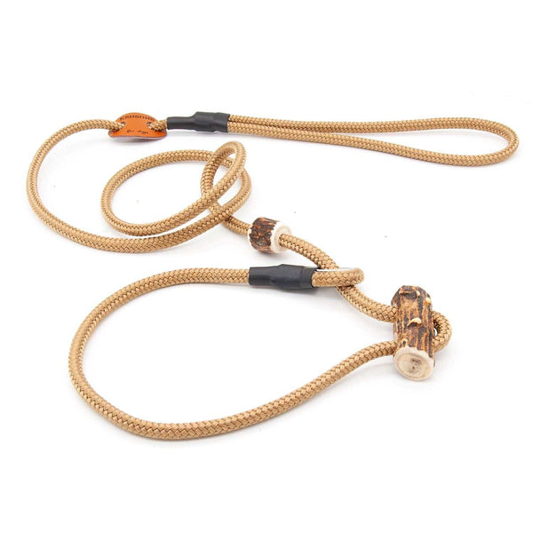 #T-RLS-06-CHA, Moxon-Leine in beige-champagner zum Training oder Spaziergang