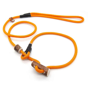 #T-RLS-06-CUR, Retrieverleine 6mm aus Tau – stufenlos verstellbar und handgefertigt, orange
