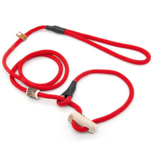 #T-RLS-06-RUB, Retrieverleine 6mm, stufenlos verstellbar, für Training und Alltag in rot