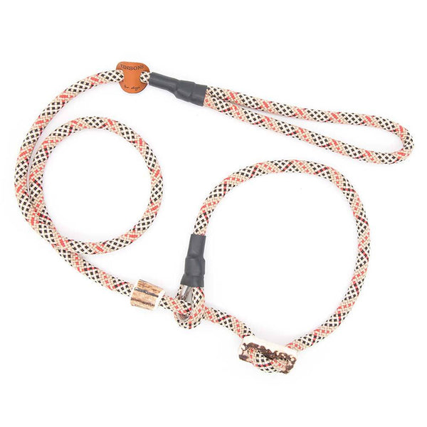 #T-RLS-08-SCHOTTB, Retrieverleine für jagdliches Training – 8mm dick & flexibel, beige, schwarz, rot