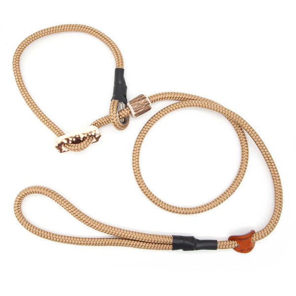 #T-RLS-08-CHA, Moxon-Leine 8mm in Champagner, robustes Tau mit genähten und verschmolzenen Verbindungen, handgemacht in Deutschland