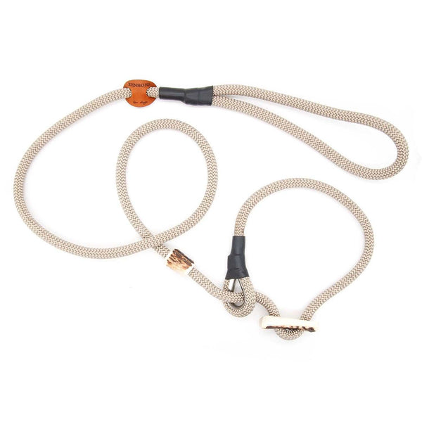 #T-RLS-08-TAN, Moxon-Leine 8 mm in Tan, robustes Tau mit genähten und verschmolzenen Verbindungen, handgemacht in Deutschland