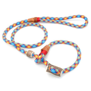 Premium Retrieverleine 10 mm Color Fusion mit Takling und Hirschhorn-Stopper, handgefertigte Moxon-Leine für Hunde