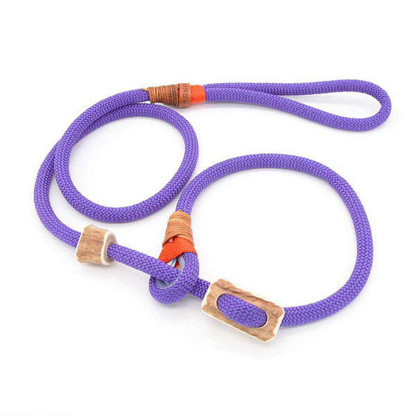 #T-RLE-10-RAD, Premium Retrieverleine 10 mm Radiant Dusk mit Takling und Hirschhorn-Stopper, handgefertigte Moxon-Leine für Hunde