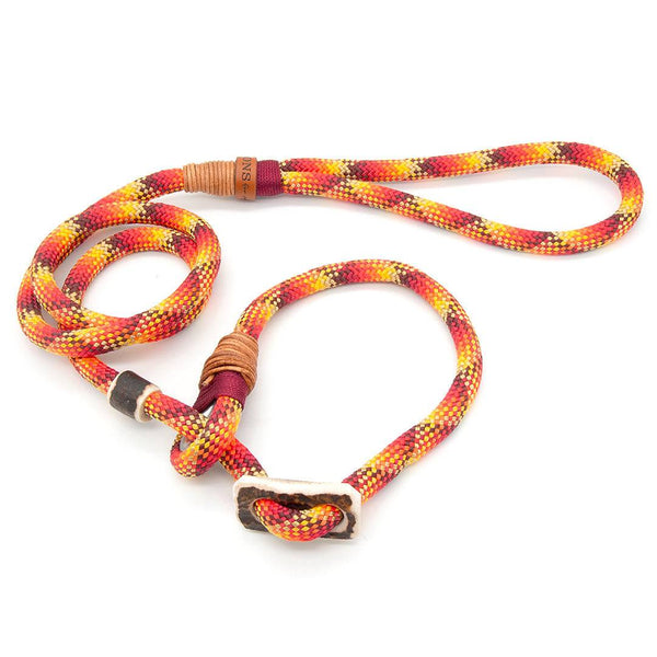 #T-RLE-10-SUND, Premium Retrieverleine 10 mm Sundowner mit Takling und Hirschhorn-Stopper, handgefertigte Moxon-Leine für Hunde