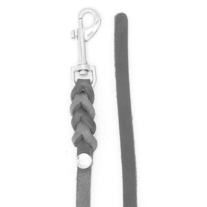 #L-TL-10-SCHI, Trailleine aus Fettleder, robust und komfortabel – Perfekt für Mantrailing und Pet-Trailing - grau
