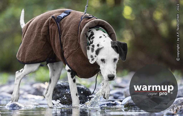 Trockencape WARMUP Cape Pro – Perfekt für nasse Abenteuer, Training und kühle ausen mit deinem Hund.