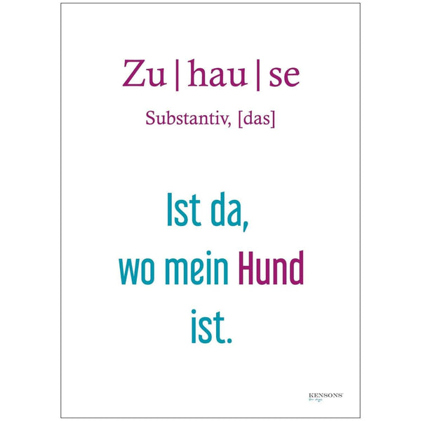 'Zuhause ist da wo mein Hund ist' Postkarte