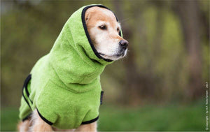 Hunde-Bademantel Hell-Grün mit verstellbarem Schnallenverschluss – Praktisch, pflegeleicht und kuschelig warm für deinen Hund