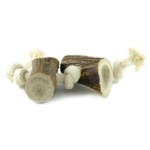 Geweih-Snack 'Horn am Seil' - mit 2 Hornstücken - KENSONS for dogs