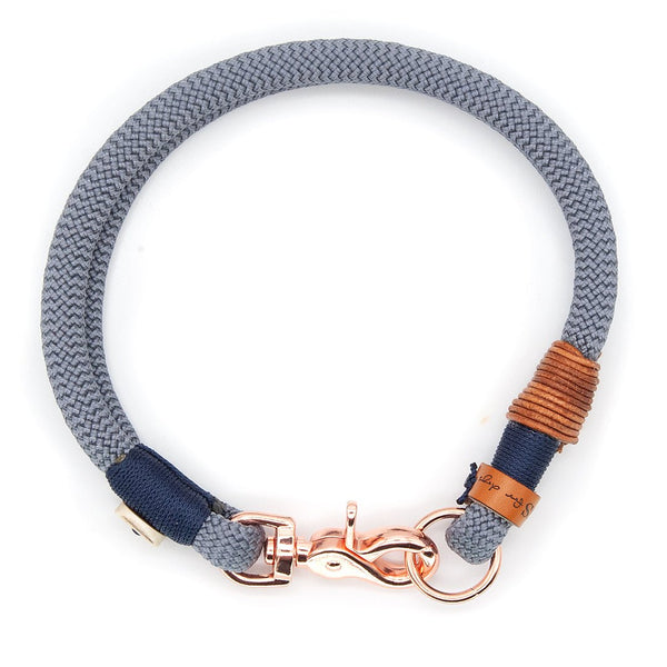 Halsband Tau Ø 10mm | Karabiner | Grau - KENSONS for dogs