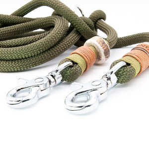 Hundeleine Tau Ø 10mm | 3fach verstellbar | 2 Meter | Oliv - KENSONS for dogs