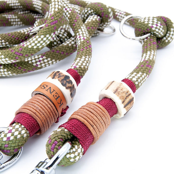 Hundeleine Tau Ø 10mm | 3fach verstellbar | 2 Meter | Schottisch Grün - KENSONS for dogs