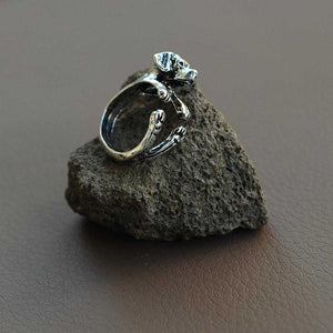 Verstellbarer Labbi Ring Hund -silbern- Statement Ring für Hundefreunde, ideal als Geschenk zu Weihnachten, Ostern, Geburtstag oder Jahrestag, präsentiert in einer edlen Schmuckschachtel