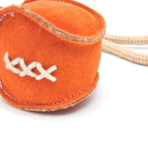 Nachhaltiges Wildleder-Hundespielzeug Ball, ideal zum Kauen, Zerren & Werfen