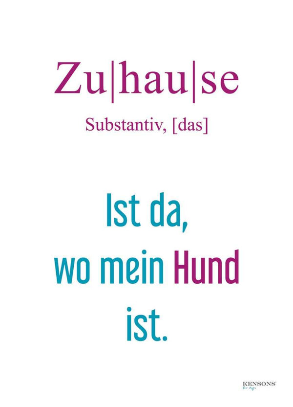 Postkarte 'Zuhause ist da wo mein Hund ist' - KENSONS for dogs