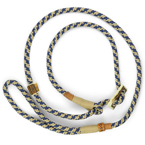 Retrieverleine 8mm Elegant | Fesche Kombination von Blau & Beige - KENSONS for dogs