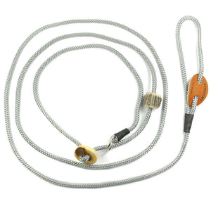 #T-SHS-04-SCHI, Showleine 4mm 'Horny' | Sporty | mit Hirschhorn-Zugstopp-Knopf - KENSONS for dogs